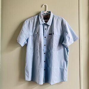 Wrangler Sky Blue Casual Button Down Shirt